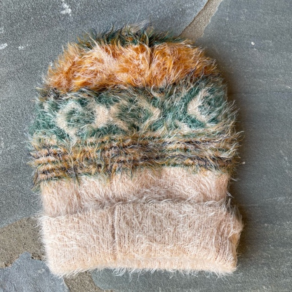 Urban Outfitters Coquille Eyelash Fabric Beanie Fleece Lined Asian Design